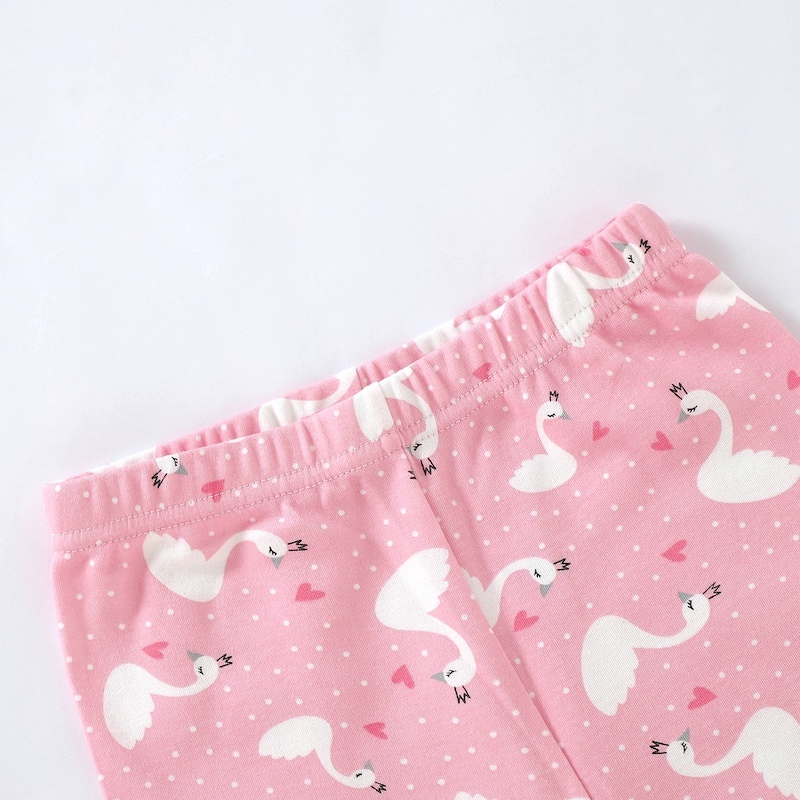 Pajama Set 2Y-7Y Organic Cotton O-neck Super Soft And Breathable Pink Swan HY6001-1